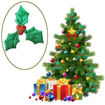 Patchs feuilles vertes pour décoration de Noël maternelle DIY