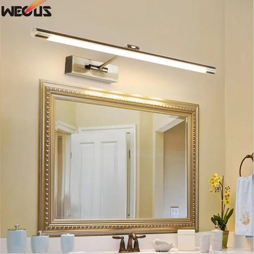 lampe murale moderne led 7w nickel mat autonome 48cm éclairage maison fixations vis