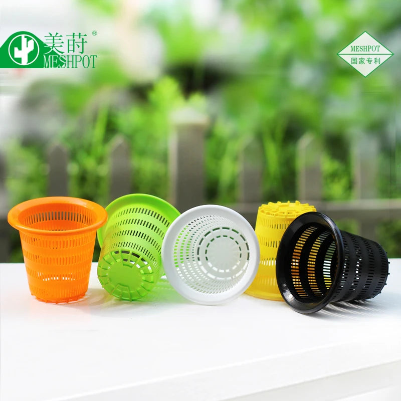 pots fleurs modernes perforés jaune vert orange blanc noir 10cm 12cm 16cm 20cm