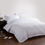 taies d'oreiller 100% coton rayures fines blanc classique maison ensemble literie