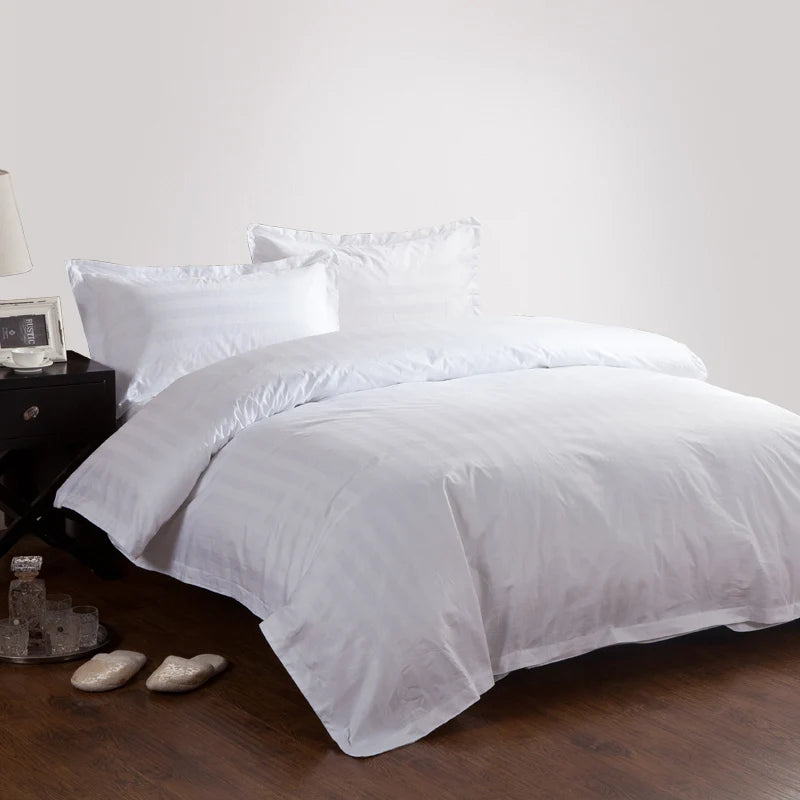 taies d'oreiller 100% coton rayures fines blanc classique maison ensemble literie