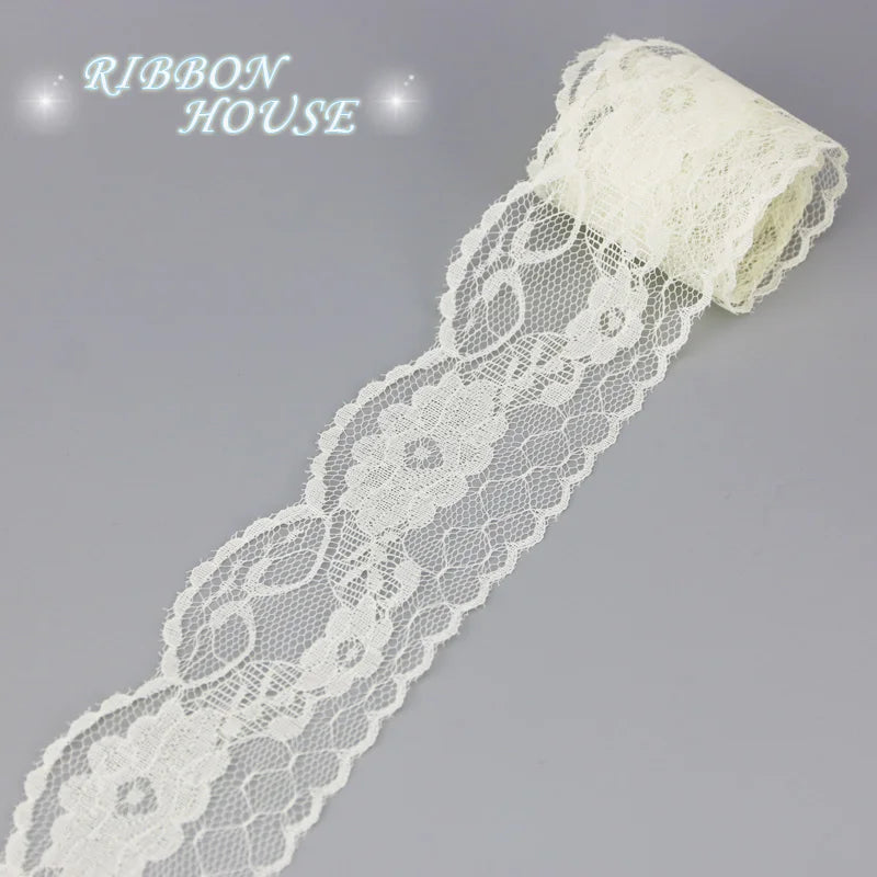 ruban dentelle fleurs bleu rose vert violet classique polyester translucide emballage décorationstituição