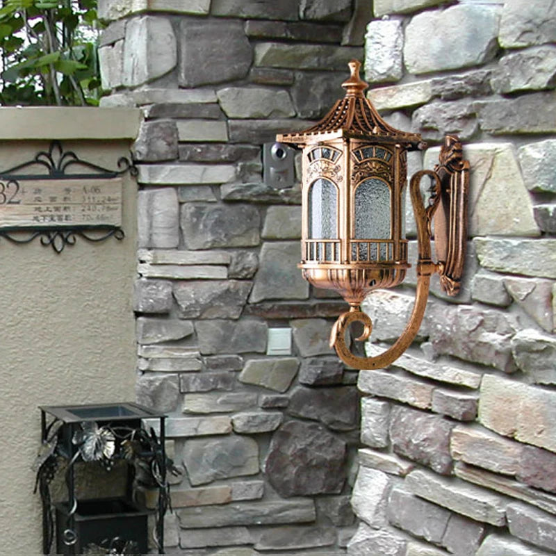 lampe murale bronze ornements floraux verre texturé classique baroque chambre cuisine étude entree