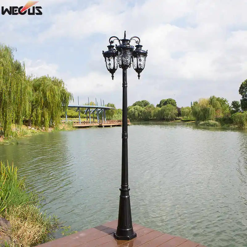lampadaire classique bronze noir verre translucide éclairage public industriel ip55 led 2492000lm
