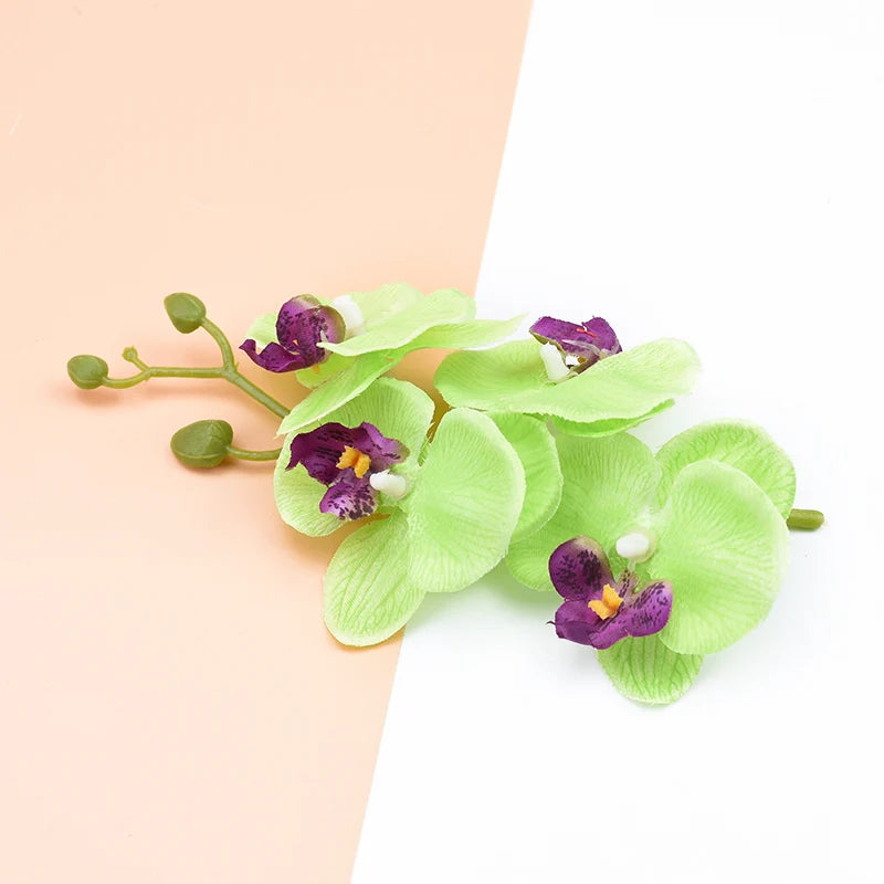 fleurs artificielles orchidées papillon soie rose violet bleu vert décoration maison intérieur mariage anniversaire