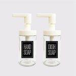 autocollant adhésif transparent distributeur savon liquide bouteille verre décoration salle bain