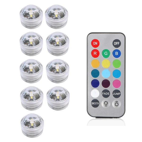 veilleuse led submersible transparente verte bleue blanche rouge points lumineux moderne adhésive piscine chambre