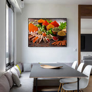 impression toile épices cuisine encadrée murale photographique décoration culinaire diverses herbes épices boissons