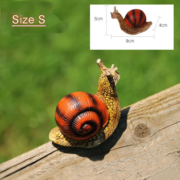 sculpture escargot résine marron réaliste jardin décoration animaux détailléeextérieurintérieur