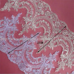 dentelle polyester blanc ajourée paillettes 22cm confection artisanat mariage erotique floral