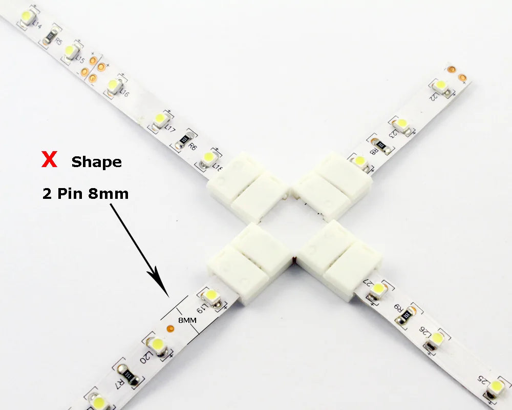 connecteur ruban led blanc plastique adhésif moderne 24v shape 8mm 10mm