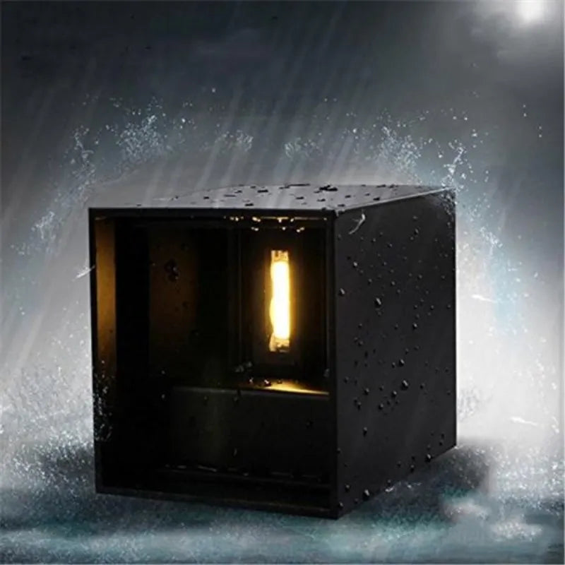 lumière murale led moderne 6w 12w noir blanc verre trempé ip65extérieur adjustable