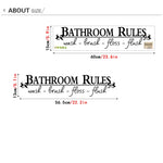 autocollant mural classique règle salle bains lettres blanches fond noir pvc