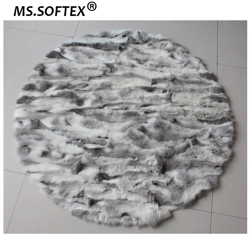 tapis fourrure lapin gris blanc moderne antidérapant prière voyage extérieur cuisine