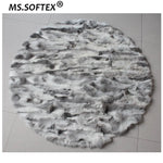 tapis fourrure lapin gris blanc moderne antidérapant prière voyage extérieur cuisine