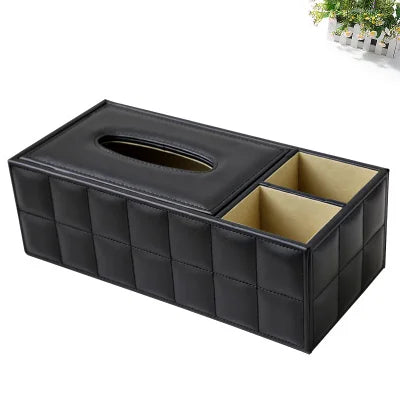 boîte rangement multifonctionnelle cuir moderne réutilisable télécommande tablette smartphone bijoux parfum montre