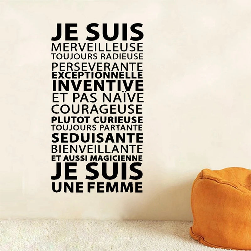 Sticker mural femme français design moderne