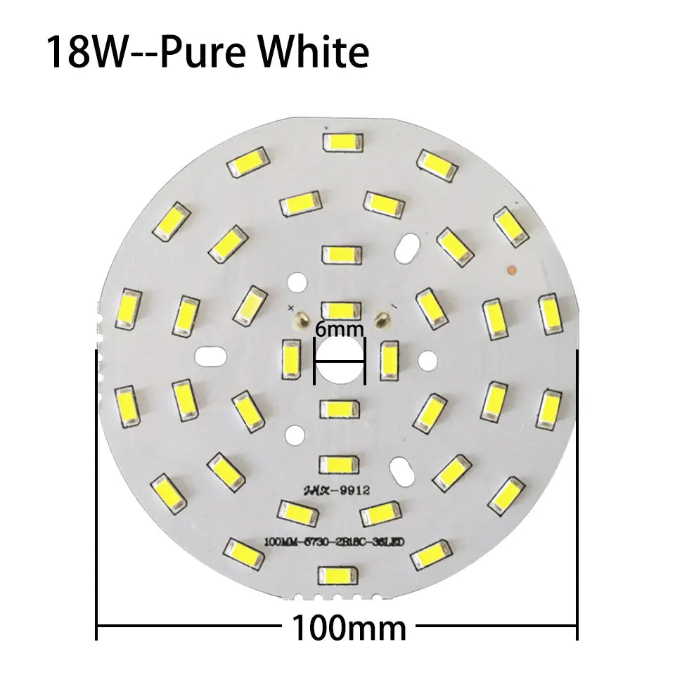 plaque led moderne 3w 7w 18w blanc pur blanc chaud diodes smd