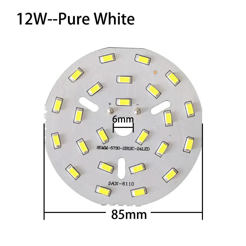 plaque led moderne 3w 7w 18w blanc pur blanc chaud diodes smd