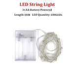 guirlande lumineuse fil cuivre led blanc multicolore moderne décoratif 100leds 10mètres rechargeable