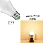ampoule led e27 blanc moderne 9w 12w 15w sensor crépuscule veilleuse intelligente sécurité aluminium