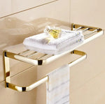 accessoires salle bain doré moderne porte serviettes porte savon porte gobelet