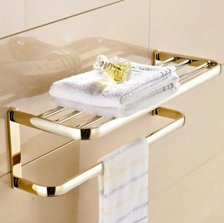 accessoires salle bain doré moderne porte serviettes porte savon porte gobelet