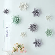 décoration murale moderne céramique fleurs stylisées blanc gris vert minimaliste