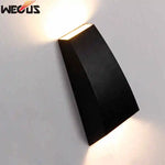 applique murale led moderne noir mat extérieure étanche verre trempé 6w warm light
