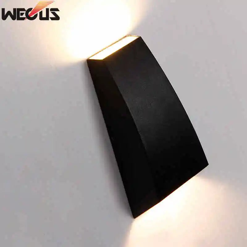 applique murale led moderne noir mat extérieure étanche verre trempé 6w warm light