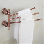 porte serviettes rose doré ensemble salle bain classique fixations murales barres anneaux