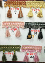 rubans décoratifs pompons gris marron rouge élégants décoration maison textile tissé pompons