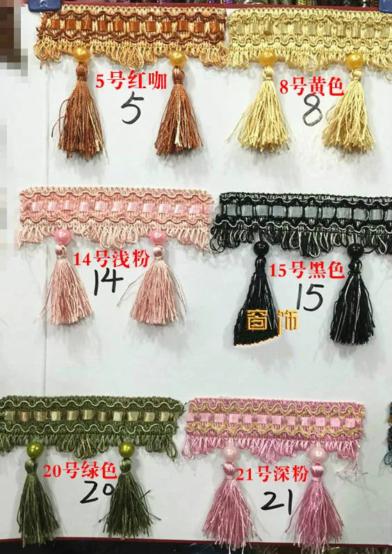rubans décoratifs pompons gris marron rouge élégants décoration maison textile tissé pompons