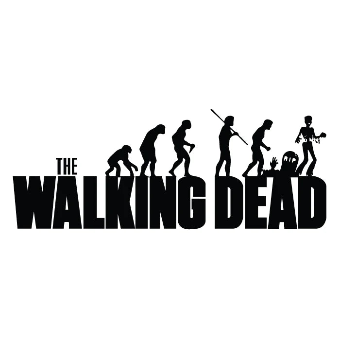 autocollant mural the walking dead évolution vinyle noir graphique moderne personnages silhouettes décoration maison