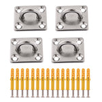 anneaux métalliques industriels supports suspension vis autotaraudeuses plaques carrées acier inoxydable utilitaires