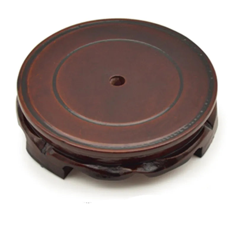 support bois marron foncé classique texture légèrement rugueuse diamètre 12.9cm hauteur 3cm