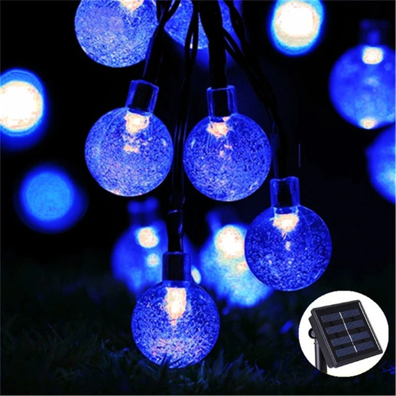 guirlande lumineuse solaire bleu translucides clips moderne extérieure vacances led étanche