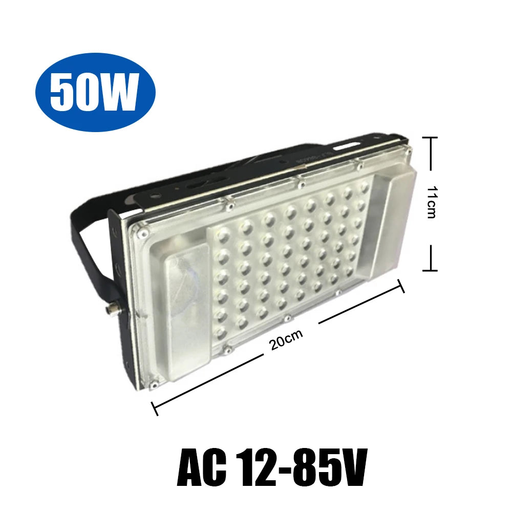 projecteur led moderne 50w ip66 noir clips fixation 12v 24v 36v étanche cold white