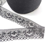 ruban dentelle noir motifs floraux texture fine classique 40mm 10mètres hautequalité écologique solubleaueau