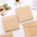 autocollants bloc notes marron clair kraft lignes horizontales simple rustique diy réutilisable surface adhésive