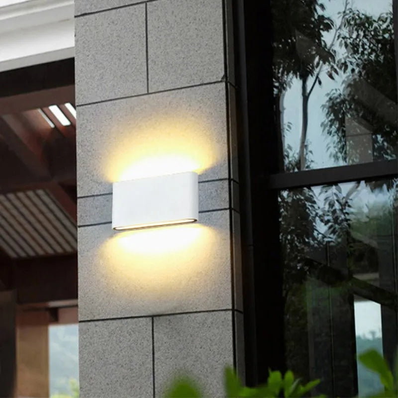 applique murale led moderne 12w 6w noir blanc verre trempé ip65 adhésif