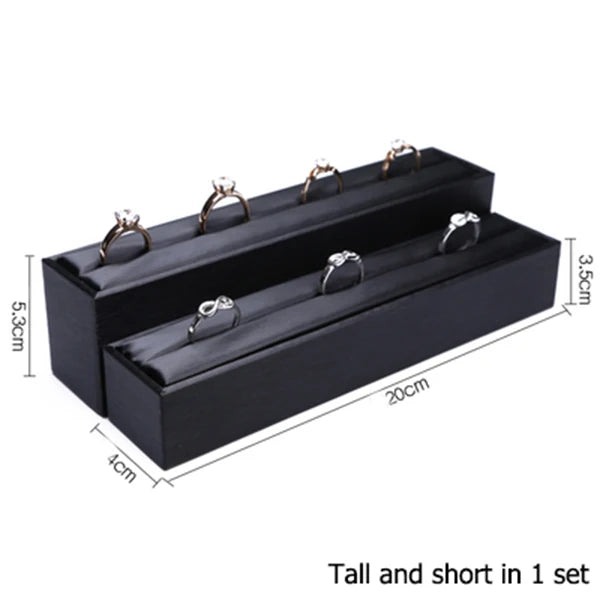 support bague noir clips moderne présentoir bijoux exposant bagues luxe affichage retail organiser vitrine