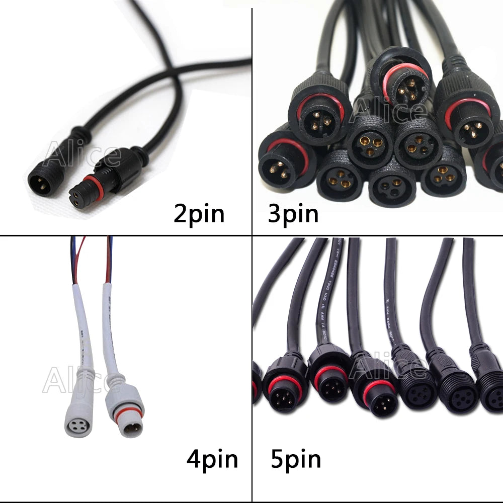 connecteurs electriques led etanches ip67 noir blanc broches adhésifs modernes