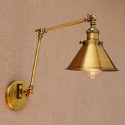 lampe murale bras articulé bronze doré industriel vintage abatjour opaque éclairage intérieur