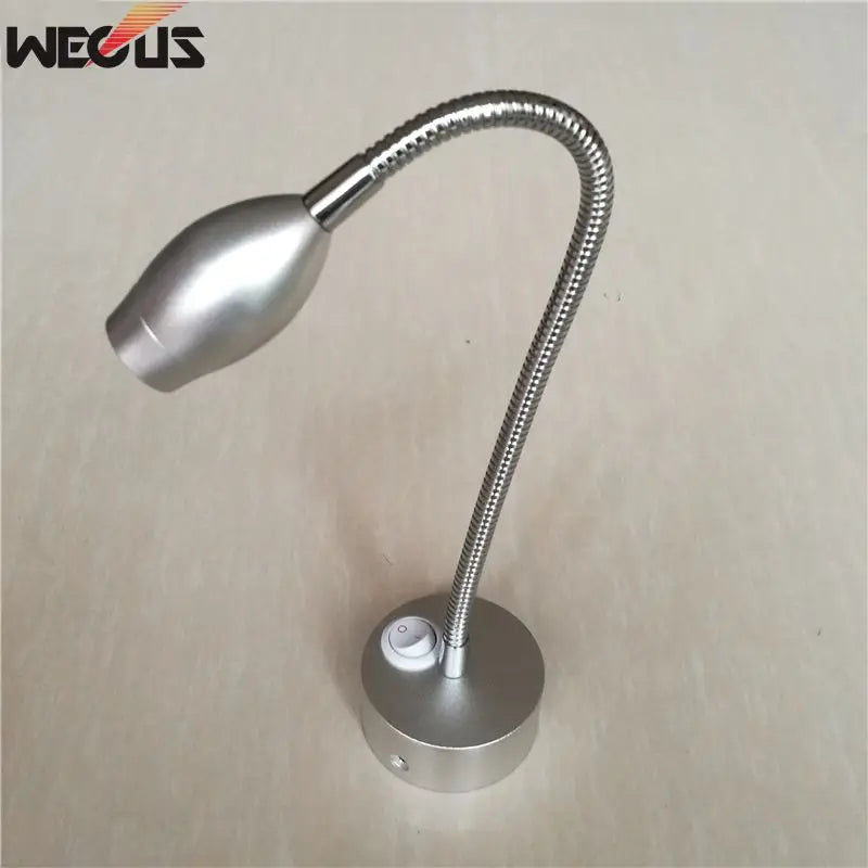 lampe murale moderne led 3w argentée lampe chevet minimaliste col cygne fixée mur