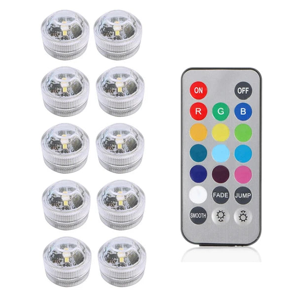 veilleuse led submersible transparente verte bleue blanche rouge points lumineux moderne adhésive piscine chambre