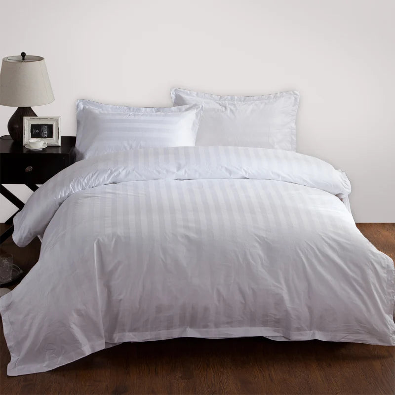 taies d'oreiller 100% coton rayures fines blanc classique maison ensemble literie
