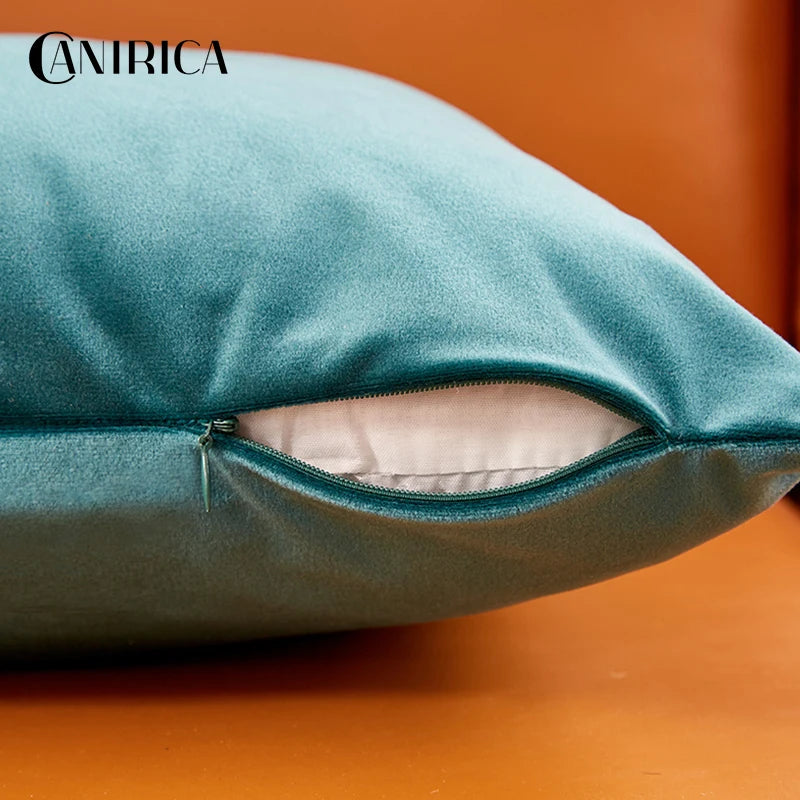 coussin velours carré moderne vert foncé bleu clair blanc opacité simple