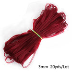 rubans organza polyester 20yards 3mm couleur unie moderne diy craft mariage decoration bleu rouge