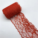 ruban dentelle brodé yards largeur 80mm polyester motifs floraux classique noir rouge vert bleu